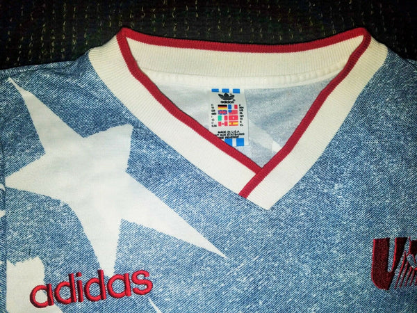 Lalas USA 1994 WC Jersey US Blue Denim Shirt Trikot Maglia XL - foreversoccerjerseys