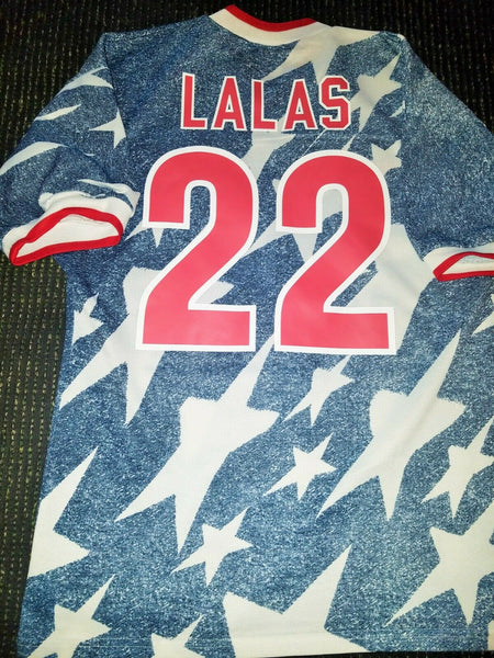 Lalas USA US Blue Denim 1994 WC Jersey Shirt Trikot Maglia M - foreversoccerjerseys