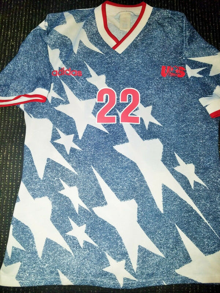 Lalas USA US Blue Denim 1994 WC Jersey Shirt Trikot Maglia M - foreversoccerjerseys