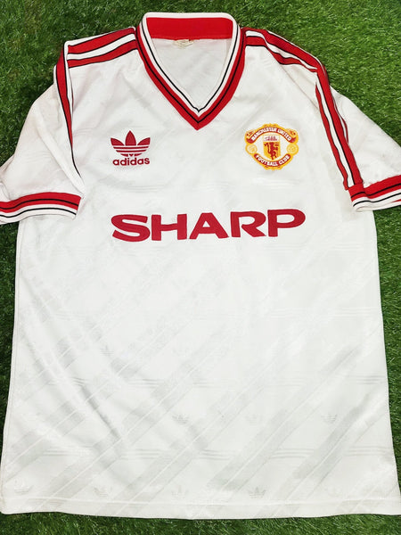 Manchester United Adidas 1986 1987 1988 White Away Jersey Shirt M foreversoccerjerseys