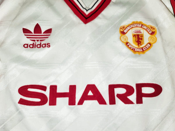Manchester United Adidas 1986 1987 1988 White Away Jersey Shirt M foreversoccerjerseys