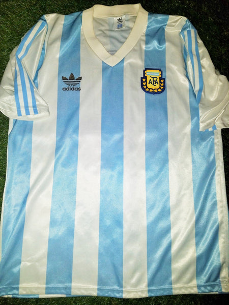Maradona Argentina Adidas 1990 1991 1992 Home Jersey Shirt Camiseta Maglia L foreversoccerjerseys