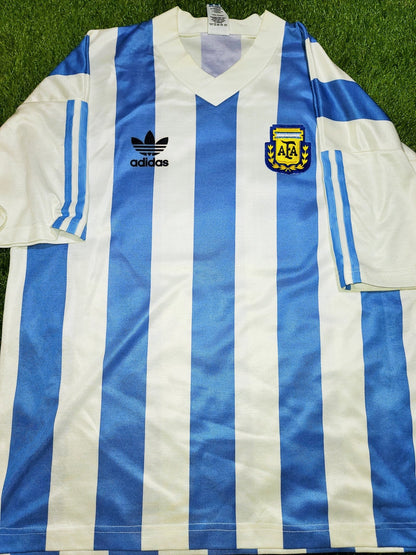 Maradona Argentina Adidas 1990 1991 1992 Home Jersey Shirt Camiseta Maglia L foreversoccerjerseys