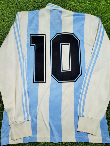 Maradona Argentina Adidas 1990 WORLD CUP Home Soccer Jersey Shirt M Adidas