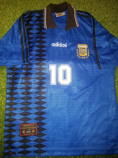 Maradona Argentina Adidas 1994 WORLD CUP Away Jersey Shirt Camiseta Maglia L foreversoccerjerseys
