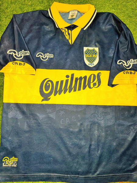 Maradona Boca Juniors 1995 1996 Olan Home Jersey Shirt Camiseta Maglia L foreversoccerjerseys