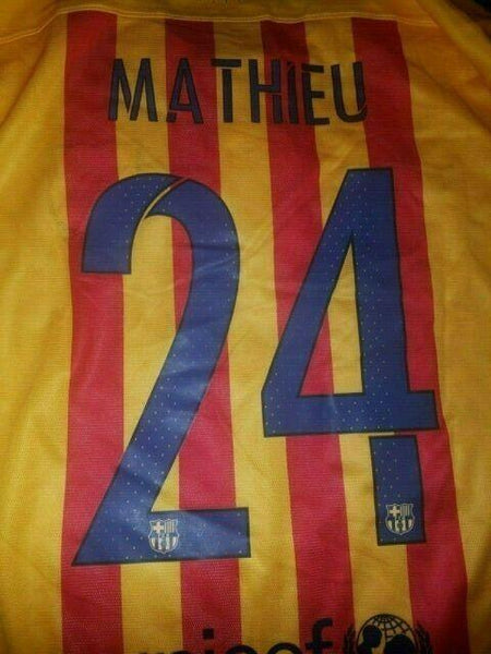 Mathieu Barcelona Match Worn 2015 2016 Jersey Shirt Maillot XL - foreversoccerjerseys