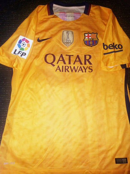 Mathieu Barcelona Match Worn 2015 2016 Jersey Shirt Maillot XL - foreversoccerjerseys