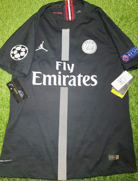 Mbappe Psg Paris Saint Germain 2018 2019 JORDAN VAPORKNIT PLAYER ISSUE Black Away Jersey BNWT M SKU# 918923-012 foreversoccerjerseys