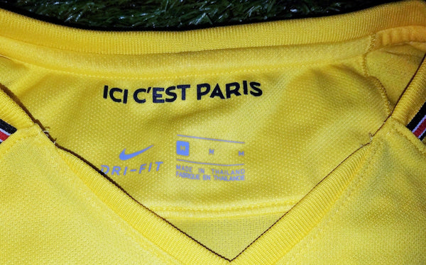 Mbappe PSG Paris Saint Germain DEBUT 2017 2018 Yellow Jersey M SKU# 847268-720 foreversoccerjerseys