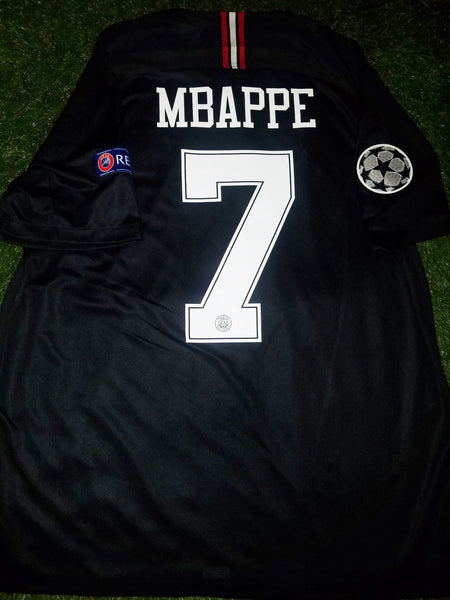 Mbappe Psg Paris Saint Germain JORDAN 2018 2019 Black Jersey SKU# 919010-012 XL foreversoccerjerseys