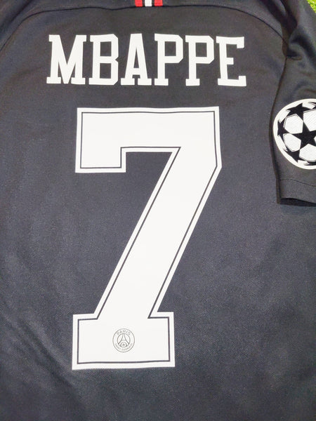 Mbappe Psg Paris Saint Germain JORDAN 2018 2019 Black Third Jersey M SKU# 919010-012 foreversoccerjerseys