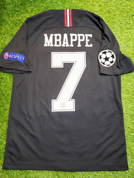 Mbappe Psg Paris Saint Germain JORDAN 2018 2019 Black Third Jersey M SKU# 919010-012 foreversoccerjerseys