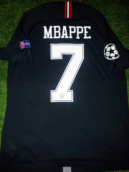 Mbappe Psg Paris Saint Germain JORDAN VAPORKNIT PLAYER ISSUE 2018 2019 Black Jersey SKU# 918923-012 L foreversoccerjerseys