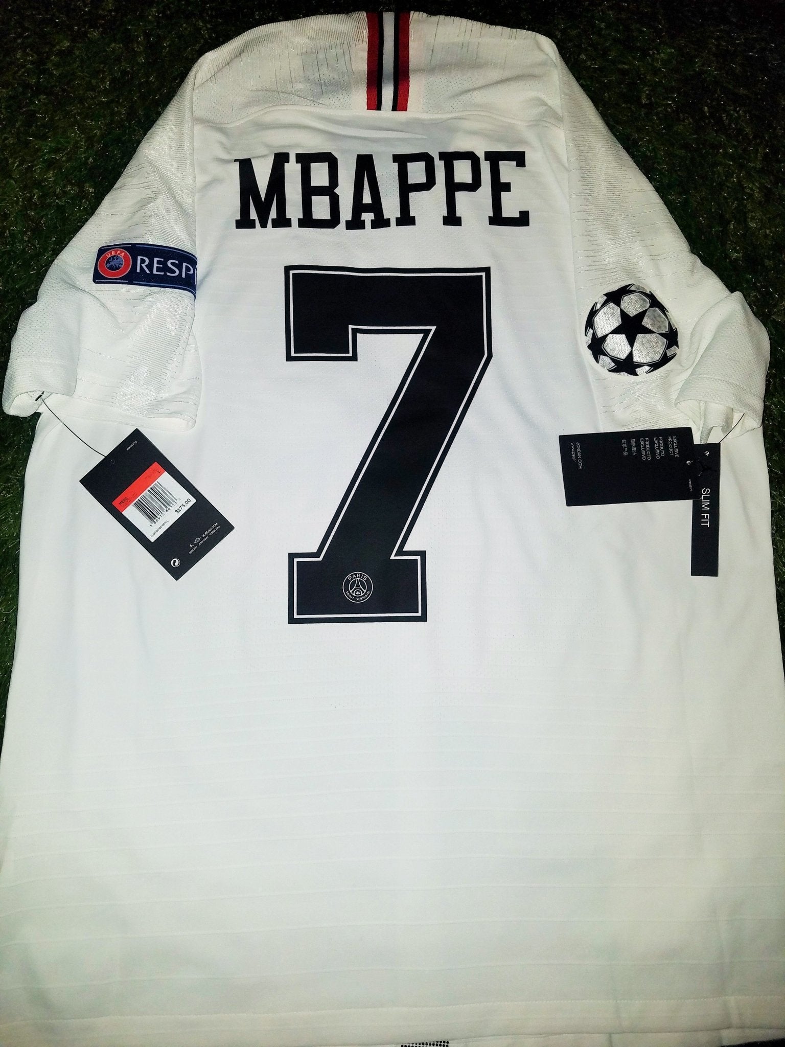 Mbappe Psg Paris Saint Germain JORDAN VAPORKNIT PLAYER ISSUE 2018 2019 White Jersey SKU# 918923-102 BNWT L foreversoccerjerseys