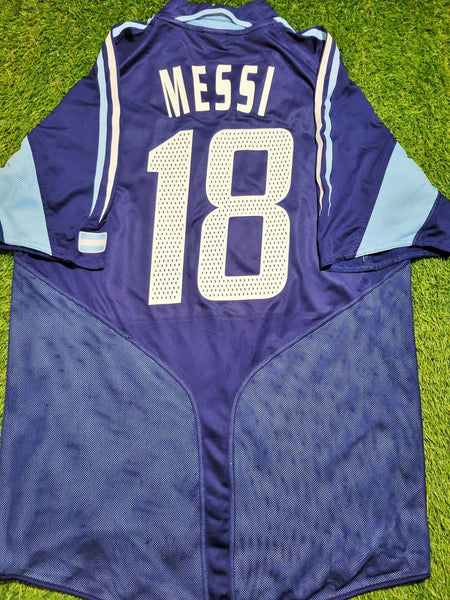 Messi Argentina 2004 2005 DEBUT Blue Jersey Shirt Camiseta L SKU# 645785 foreversoccerjerseys