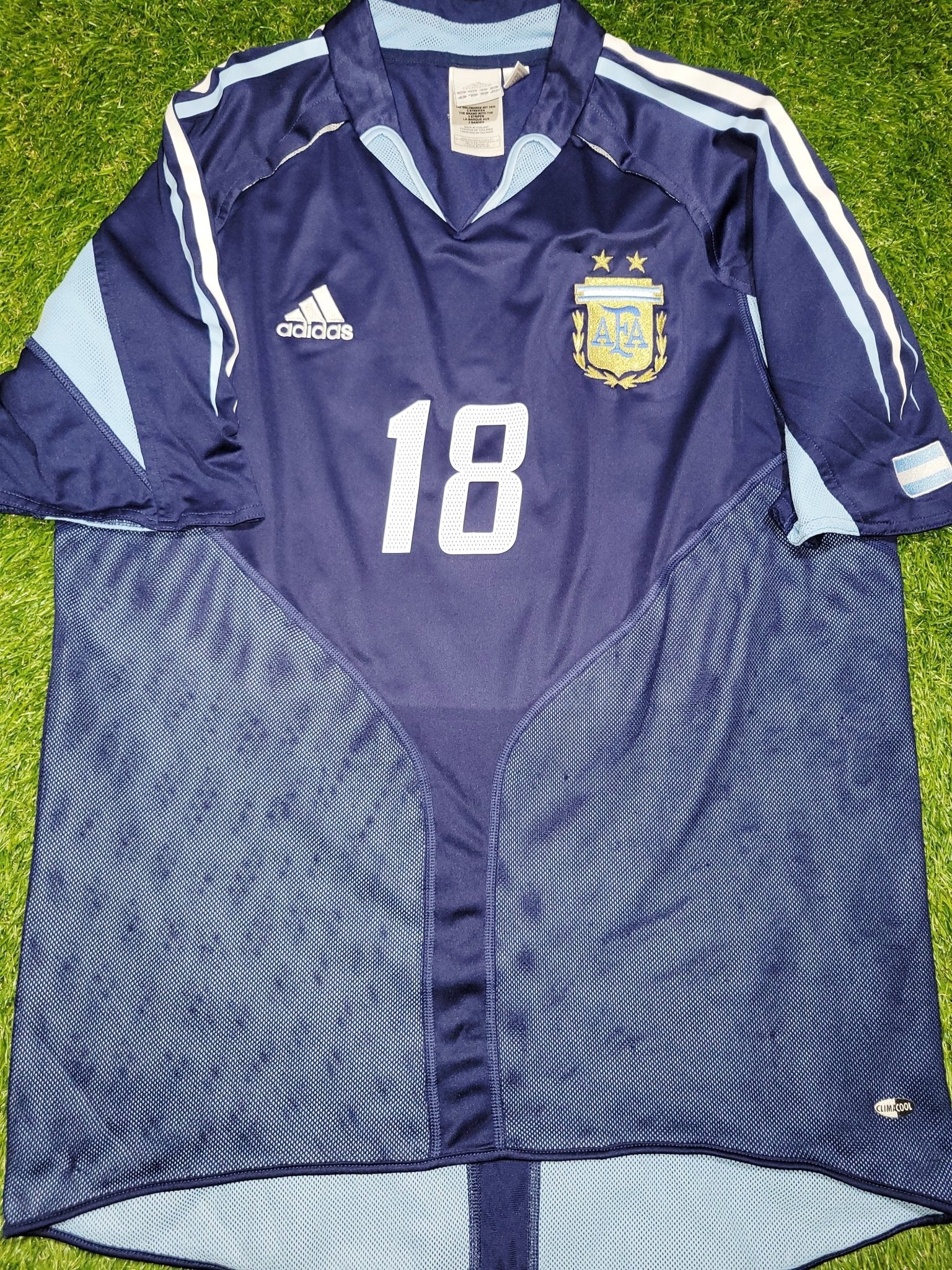Messi Argentina 2004 2005 DEBUT Blue Jersey Shirt Camiseta L SKU# 645785 foreversoccerjerseys