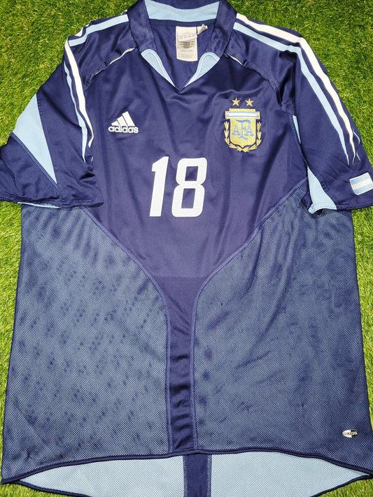 Messi Argentina 2004 2005 DEBUT Blue Jersey Shirt Camiseta L SKU# 645785 foreversoccerjerseys