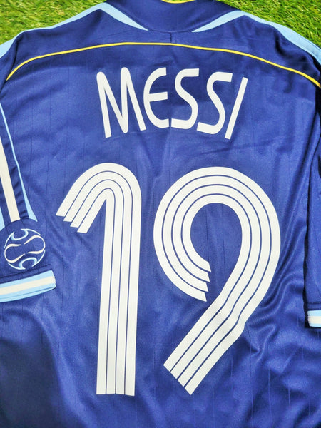 Messi Argentina 2006 WORLD CUP Away Soccer Jersey Shirt L SKU# 069519 Adidas