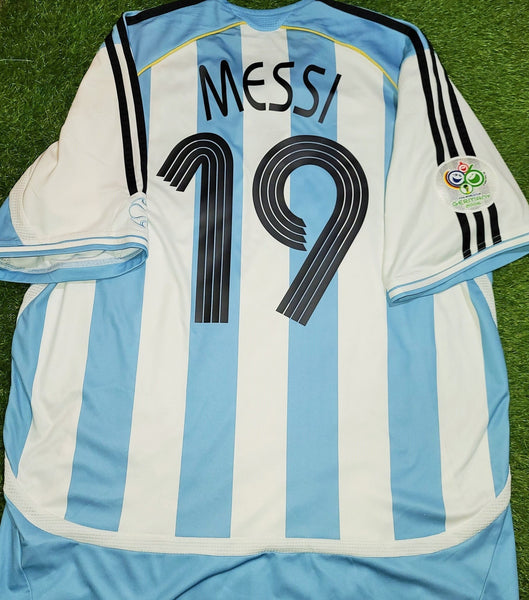 Messi Argentina 2006 WORLD CUP Home Adidas Jersey Shirt Camiseta XL SKU# 739802 AZB001 foreversoccerjerseys