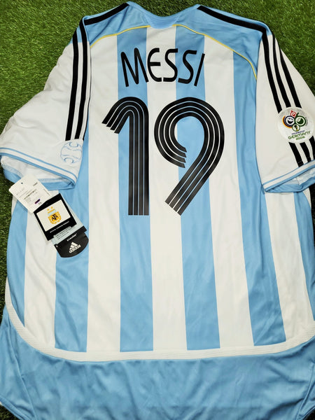 Messi Argentina 2006 WORLD CUP Home Adidas Soccer Jersey Shirt BNWT XL SKU# 739802 AZB001 Adidas