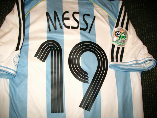 Messi Argentina 2006 World Cup PLAYER ISSUE FORMOTION Jersey Camiseta L - foreversoccerjerseys