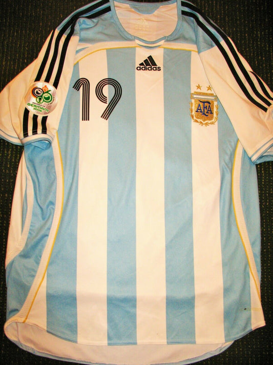 Messi Argentina 2006 World Cup PLAYER ISSUE FORMOTION Jersey Camiseta L - foreversoccerjerseys