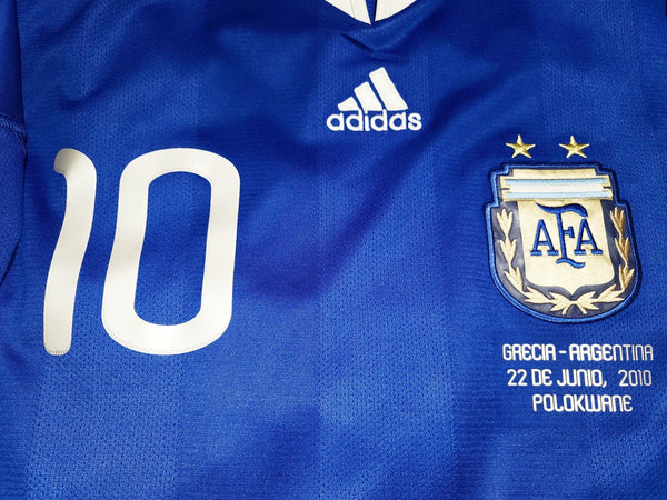 Messi Argentina 2010 WORLD CUP Away Jersey Shirt Camiseta L SKU# P47053 AZB001 foreversoccerjerseys