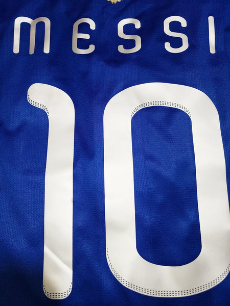 Messi Argentina 2010 WORLD CUP Away Jersey Shirt Camiseta L SKU# P47053 AZB001 foreversoccerjerseys