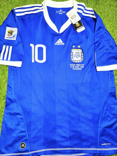 Messi Argentina 2010 WORLD CUP Away Soccer Jersey Shirt BNWT XL SKU# P47053 AZB001 Adidas