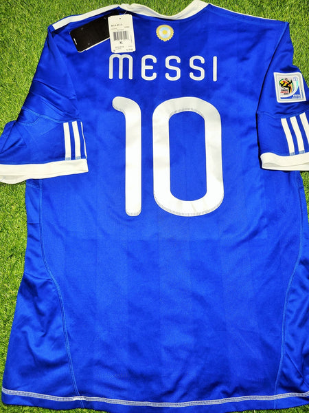 Messi Argentina 2010 WORLD CUP Away Soccer Jersey Shirt BNWT XL SKU# P47053 AZB001 Adidas