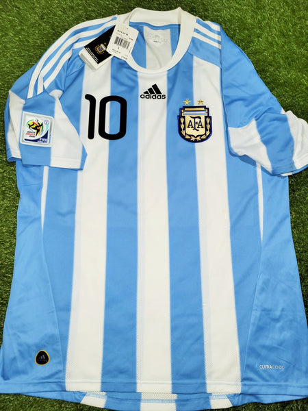 Messi Argentina 2010 WORLD CUP Home Soccer Jersey Shirt BNWT L SKU# P47066 AZB001 Adidas