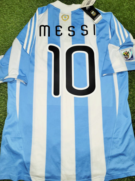 Messi Argentina 2010 WORLD CUP Home Soccer Jersey Shirt BNWT L SKU# P47066 AZB001 Adidas