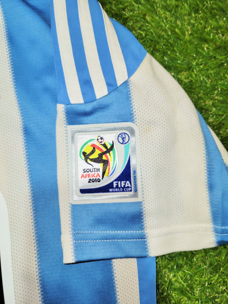Messi Argentina 2010 WORLD CUP Home Soccer Jersey Shirt L SKU# P79919 Adidas