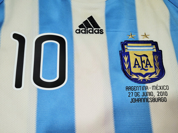 Messi Argentina 2010 WORLD CUP Home Soccer Jersey Shirt L SKU# P79919 Adidas