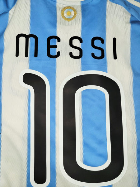 Messi Argentina 2010 WORLD CUP Home Soccer Jersey Shirt M SKU# P79919 Adidas