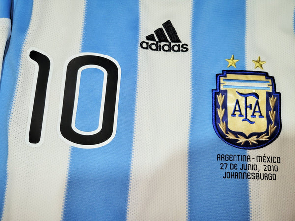 Messi Argentina 2010 WORLD CUP Home Soccer Jersey Shirt M SKU# P79919 Adidas