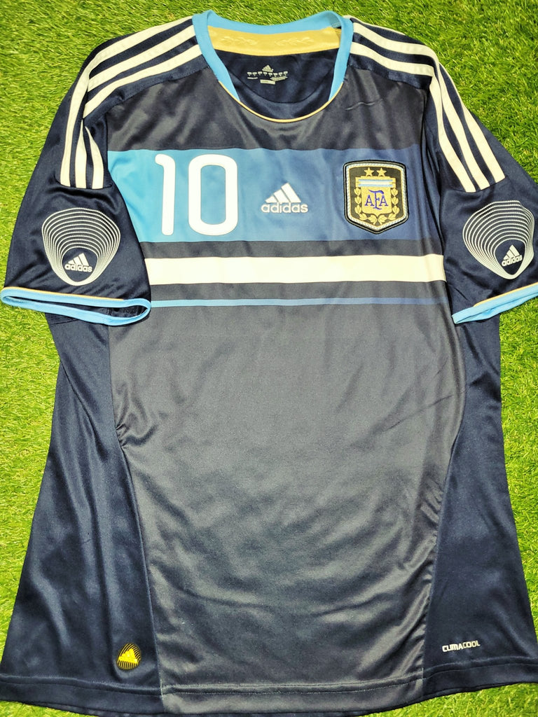 Messi Argentina 2011 2012 FRIENDLY Away Soccer Jersey Shirt L SKU# V88 –  foreversoccerjerseys