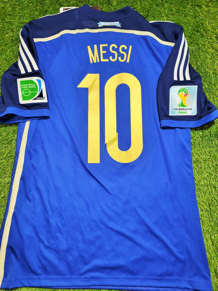 Messi Argentina 2014 WORLD CUP FINAL Away Jersey Shirt Camiseta BNWT M SKU# G75187 Adidas