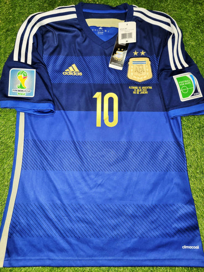 Messi Argentina 2014 WORLD CUP FINAL Away Jersey Shirt Camiseta BNWT M SKU# G75187 Adidas