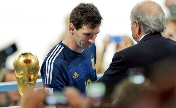 Messi Argentina 2014 WORLD CUP FINAL Away Jersey Shirt Camiseta L SKU# G75187 Adidas