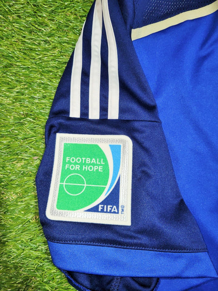 Messi Argentina 2014 WORLD CUP FINAL Away Soccer Jersey Shirt L SKU# G75187 Adidas