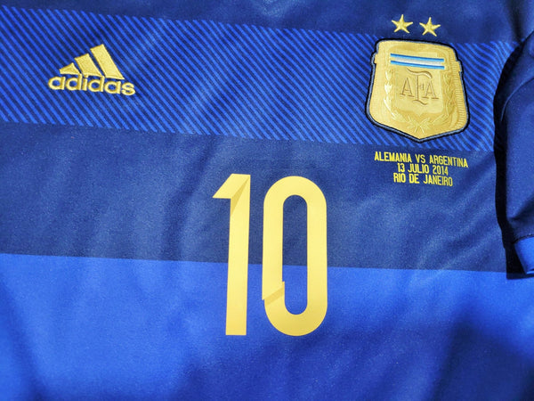 Messi Argentina 2014 WORLD CUP FINAL Away Soccer Jersey Shirt XL SKU# G75187 Adidas