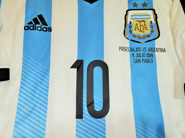 Messi Argentina 2014 WORLD CUP SEMIFINAL ADIZERO PLAYER ISSUE Jersey Shirt Camiseta M SKU# G74570 foreversoccerjerseys