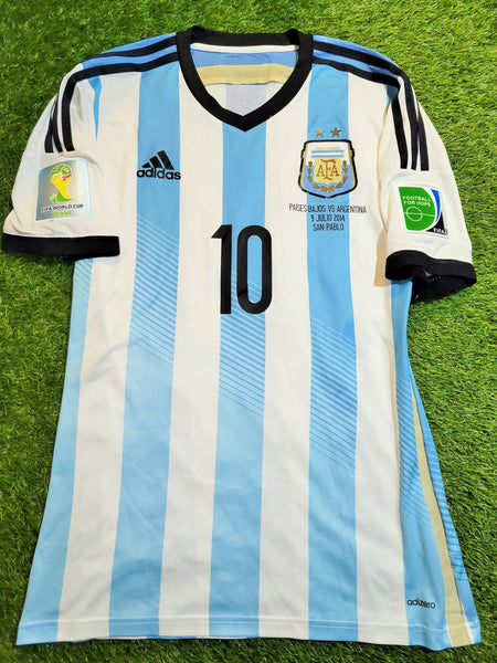 Messi Argentina 2014 WORLD CUP SEMIFINAL ADIZERO PLAYER ISSUE Jersey Shirt Camiseta M SKU# G74570 foreversoccerjerseys