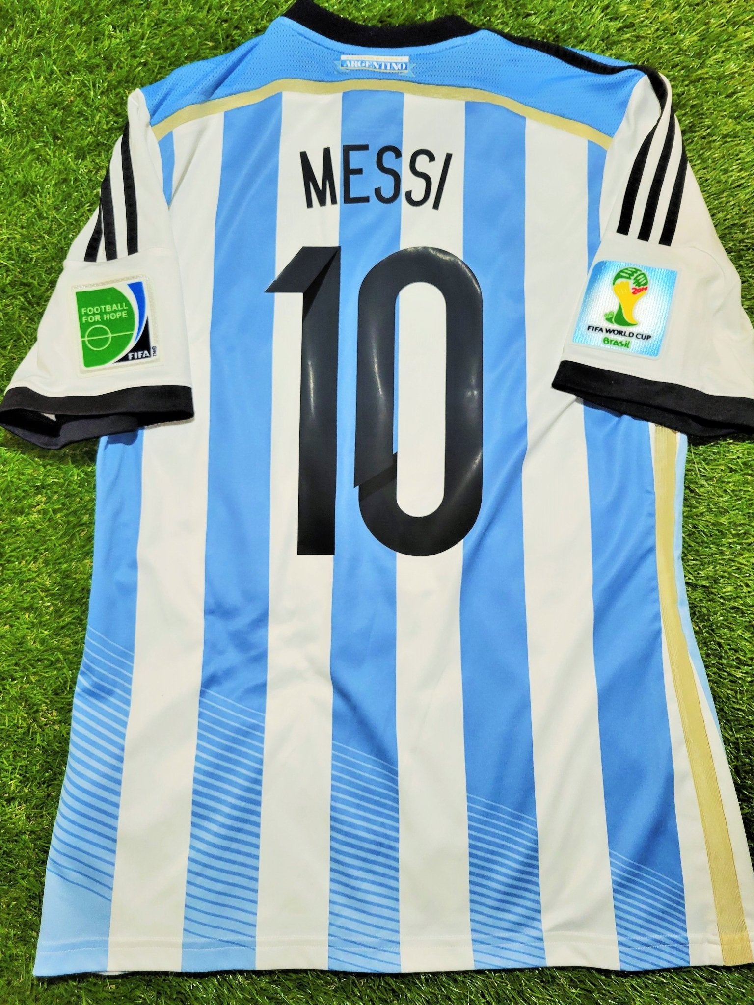 Messi Argentina 2014 WORLD CUP SEMIFINAL Jersey Shirt Camiseta M SKU# G74569 Adidas