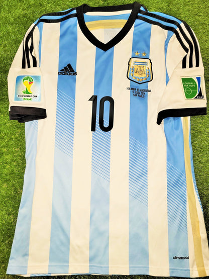 Messi Argentina 2014 WORLD CUP SEMIFINAL Jersey Shirt Camiseta M SKU# G74569 Adidas