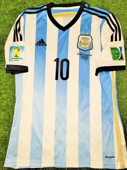 Messi Argentina 2014 WORLD CUP SEMIFINAL Jersey Shirt Camiseta M SKU# G74569 Adidas