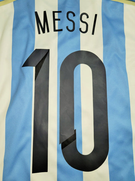 Messi Argentina 2014 WORLD CUP SEMIFINAL Long Sleeve Soccer Jersey Shirt L SKU# M60406 Adidas