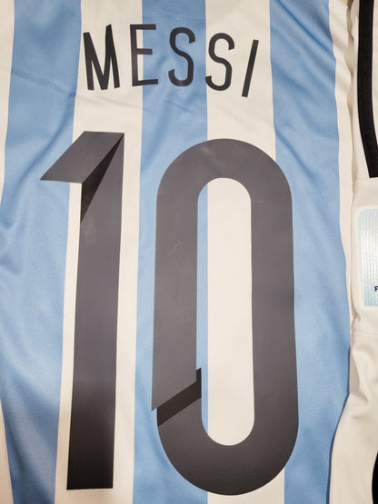 Messi Argentina 2014 WORLD CUP SEMIFINAL Long Sleeve Soccer Jersey Shirt M SKU# M60406 Adidas